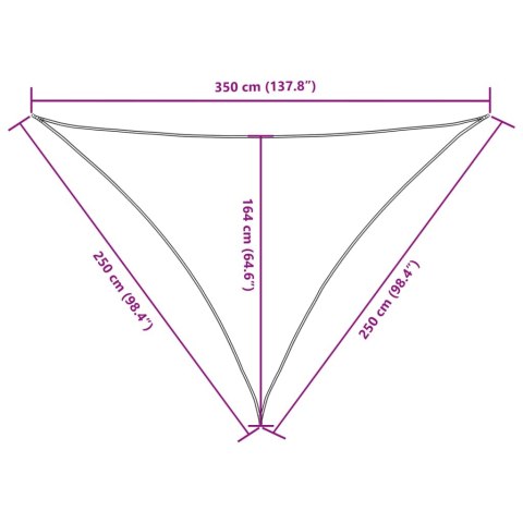 VidaXL Trójkątny żagiel ogrodowy, tkanina Oxford, 2,5x2,5x3,5 m, taupe VidaXL Trójkątny żagiel ogrodowy, tkanina Oxford, 2,5x2,5x3,5 m, taupe