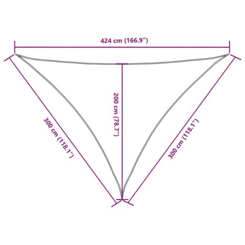 VidaXL Trójkątny żagiel ogrodowy, tkanina Oxford, 3x3x4,24m, taupe VidaXL Trójkątny żagiel ogrodowy, tkanina Oxford, 3x3x4,24m, taupe