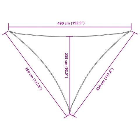 VidaXL Trójkątny żagiel ogrodowy, tkanina Oxford, 3,5x3,5x4,9 m VidaXL Trójkątny żagiel ogrodowy, tkanina Oxford, 3,5x3,5x4,9 m