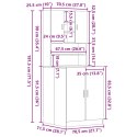 Szafki na pralki vidaXL 2 szt. Czarny dąb 70.5x71.5x181.5 cm Drewno inżynieryjne, Szafka na pralkę vidaXL - Czarny dąb - 70.5x71