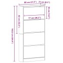 VidaXL Szafka na buty Czarny dąb Drewno inżynieryjne 80 x 21 x 163,5 cm