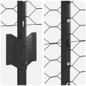 Słupki ogrodzeniowe vidaXL 10 szt. kanał U szary 160 cm stal, Szare ogrodzenie sześciokątne vidaXL 1,6x10 m stal