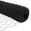 Słupki ogrodzeniowe vidaXL 10 szt. kanał U szary 160 cm stal, Szare ogrodzenie sześciokątne vidaXL 1,6x10 m stal