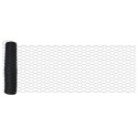 Słupki ogrodzeniowe vidaXL 11 szt. U-Channel Szary 80 cm Stal, Ogrodzenie sześciokątne vidaXL Szary 0.8x50 m Stal