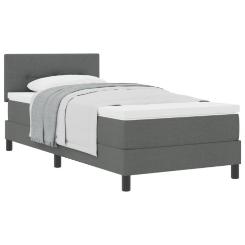 VidaXL Łóżko Sprężynowe z Materacem Ciemnoszare 90x190 cm Tkanina