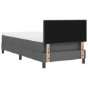 VidaXL Łóżko Sprężynowe z Materacem Ciemnoszare 90x190 cm Tkanina