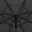 VidaXL 3-poziomowy parasol na aluminiowym słupku, antracytowy, 3,5 m