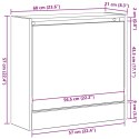 VidaXL Szafka na buty Czarny Dąb 60x21x57 cm Drewno inżynieryjne