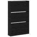 VidaXL Szafka na buty Czarny Dąb 80x21x125,5 cm z drewna kompozytowego