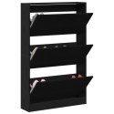 VidaXL Szafka na buty Czarny Dąb 80x21x125,5 cm z drewna kompozytowego