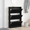 VidaXL Szafka na buty Czarny Dąb 80x21x125,5 cm z drewna kompozytowego