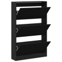 VidaXL Szafka na buty Czarny Dąb 80x21x125,5 cm z drewna kompozytowego