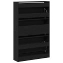 VidaXL Szafka na buty Czarny Dąb 80x21x125,5 cm z drewna kompozytowego