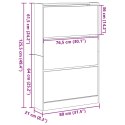 VidaXL Szafka na buty Czarny Dąb 80x21x125,5 cm z drewna kompozytowego