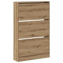 VidaXL Szafka na buty z dębu rzemieślniczego 80x21x125,5 cm z materiału drewnopochodnego