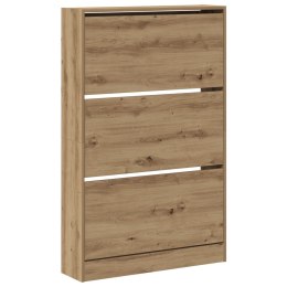 VidaXL Szafka na buty z dębu rzemieślniczego 80x21x125,5 cm z materiału drewnopochodnego