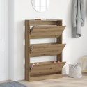 VidaXL Szafka na buty z dębu rzemieślniczego 80x21x125,5 cm z materiału drewnopochodnego