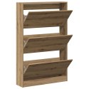 VidaXL Szafka na buty z dębu rzemieślniczego 80x21x125,5 cm z materiału drewnopochodnego