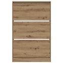 VidaXL Szafka na buty z dębu rzemieślniczego 80x21x125,5 cm z materiału drewnopochodnego