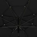VidaXL 3-poziomowy parasol na aluminiowym słupku, czarny, 3,5 m
