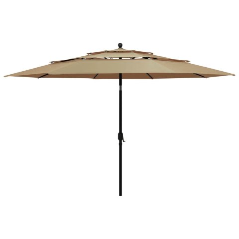 VidaXL 3-poziomowy parasol na aluminiowym słupku, kolor taupe, 3,5 m VidaXL 3-poziomowy parasol na aluminiowym słupku, kolor taupe, 3,5 m