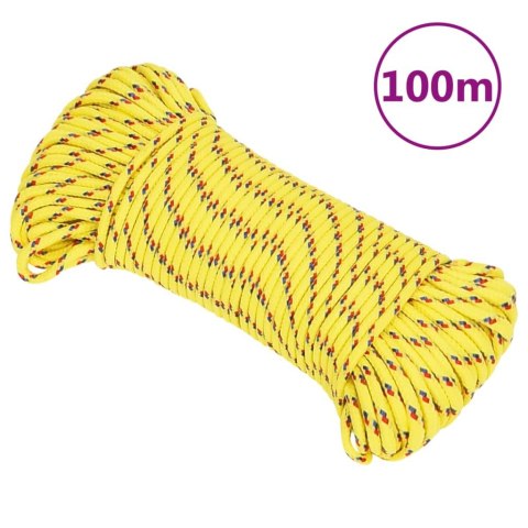  Linka żeglarska, żółta, 4 mm, 100 m, polipropylen