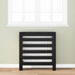 VidaXL Pokrywa na grzejnik Czarny Dąb 78x20x82 cm Drewno techniczne