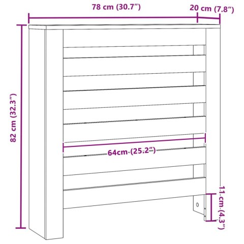VidaXL Pokrywa na grzejnik Czarny Dąb 78x20x82 cm Drewno techniczne VidaXL Pokrywa na grzejnik Czarny Dąb 78x20x82 cm Drewno techniczne