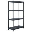 VidaXL Regały magazynowe, 5 szt., czarne, 60x30x138 cm, plastikowe
