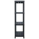 VidaXL Regały magazynowe, 5 szt., czarne, 60x30x138 cm, plastikowe