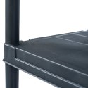VidaXL Regały magazynowe, 5 szt., czarne, 60x30x138 cm, plastikowe