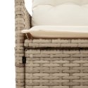  Rozkładana sofa ogrodowa ze stolikiem, 2-os., beż, rattan PE