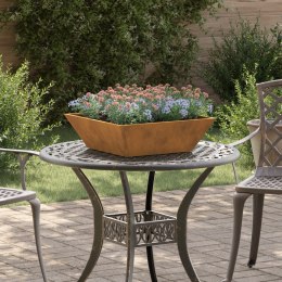 VidaXL Donica metalowa Stal zwietrzająca 50 x 50 x 15 cm Ozdobne wstawki
