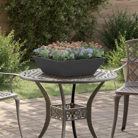 VidaXL Metalowa Donica Czarna Metal 50 x 50 x 15 cm Wstawki dekoracyjne