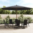 VidaXL Parasol ogrodowy na drewnianym słupku, czarny, 400x273 cm
