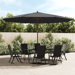 VidaXL Parasol ogrodowy na drewnianym słupku, czarny, 400x273 cm