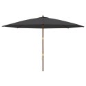VidaXL Parasol ogrodowy na drewnianym słupku, czarny, 400x273 cm