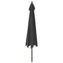 VidaXL Parasol ogrodowy na drewnianym słupku, czarny, 400x273 cm