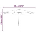 VidaXL Parasol ogrodowy na drewnianym słupku, czarny, 400x273 cm