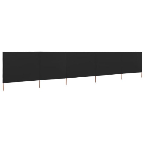 VidaXL Parawan 5-skrzydłowy z tkaniny, 600x120 cm, czarny VidaXL Parawan 5-skrzydłowy z tkaniny, 600x120 cm, czarny
