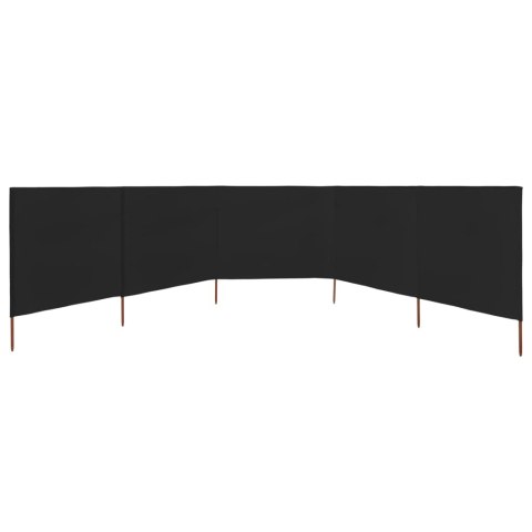 VidaXL Parawan 5-skrzydłowy z tkaniny, 600x120 cm, czarny VidaXL Parawan 5-skrzydłowy z tkaniny, 600x120 cm, czarny