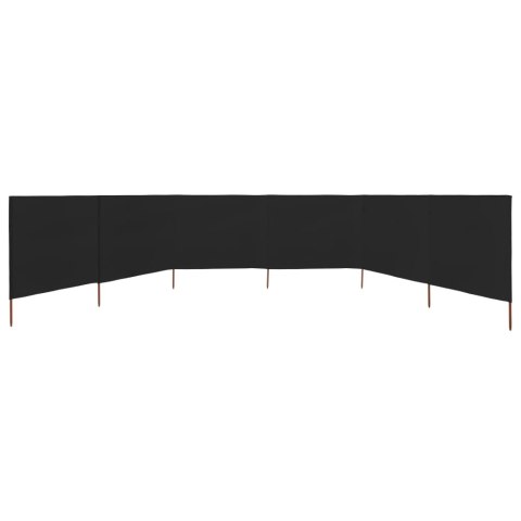 VidaXL Parawan 6-skrzydłowy z tkaniny, 800x120 cm, czarny VidaXL Parawan 6-skrzydłowy z tkaniny, 800x120 cm, czarny