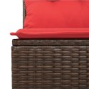  Sofa ogrodowa z poduszkami, 2-osobowa, brązowa, polirattan