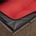  Sofa ogrodowa z poduszkami, 2-osobowa, brązowa, polirattan