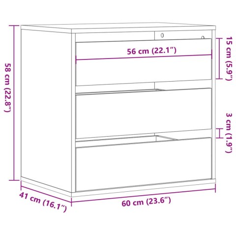 VidaXL Komoda, stare drewno, 60x41x58 cm, materiał drewnopochodny VidaXL Komoda, stare drewno, 60x41x58 cm, materiał drewnopochodny