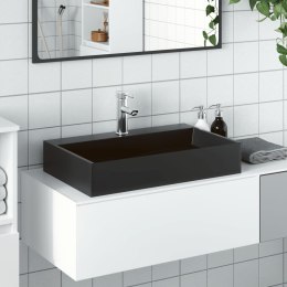 VidaXL Umywalka, 60x38x11 cm, kompozyt mineralny/marmurowy, czarny mat
