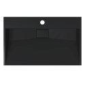 VidaXL Umywalka, 60x38x11 cm, kompozyt mineralny/marmurowy, czarny mat