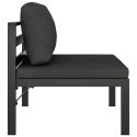  2-os. sofa ogrodowa z poduszkami, aluminium, antracytowa