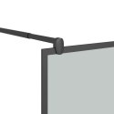 VidaXL Ścianka prysznicowa z półką, czarna, 90x195 cm, ESG i aluminium