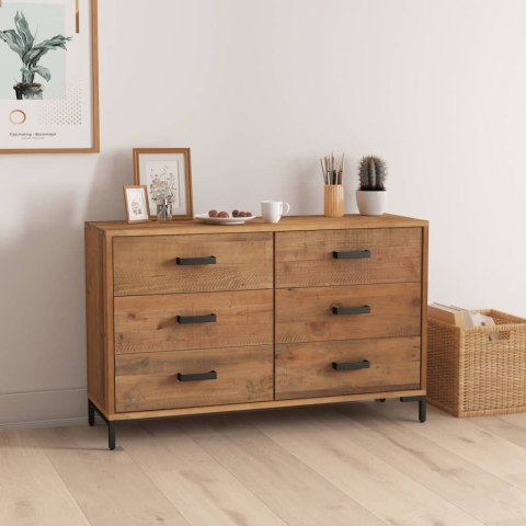 VidaXL Szafka, brązowa, 110x35x70 cm, lite drewno sosnowe
